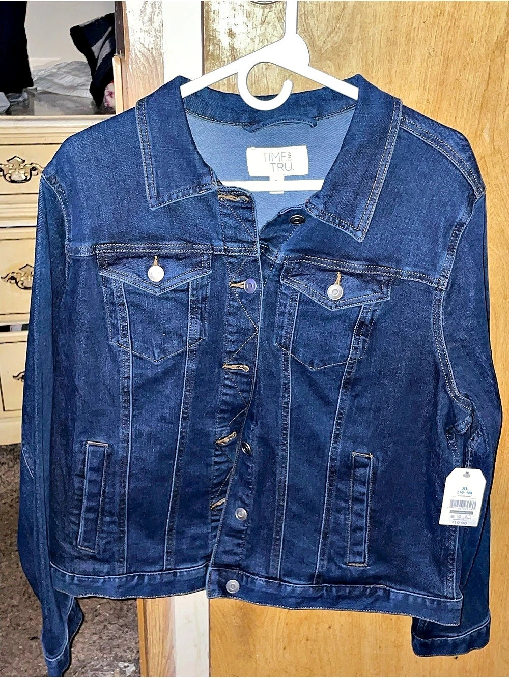 Time and Tru Classic Denim Jacket Denim Jean Jacket Blue XL NWT
